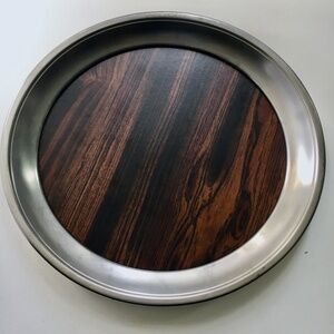 F. B. Rogers Provincetown Pewterlite & Faux Rosewood Tray, 1960s